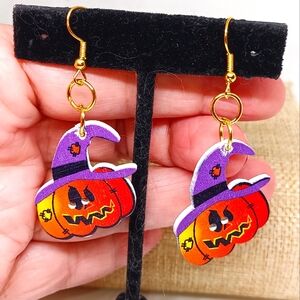 Halloween pumpkin earrings